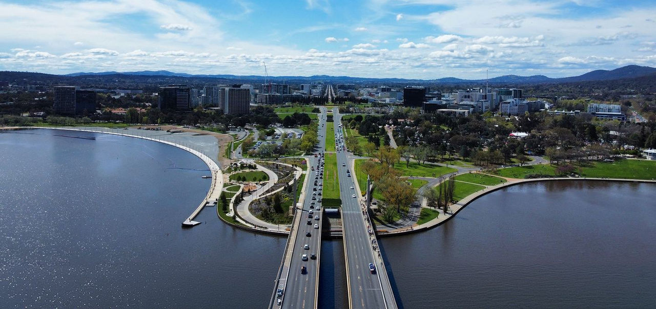 aerial view of Canberra